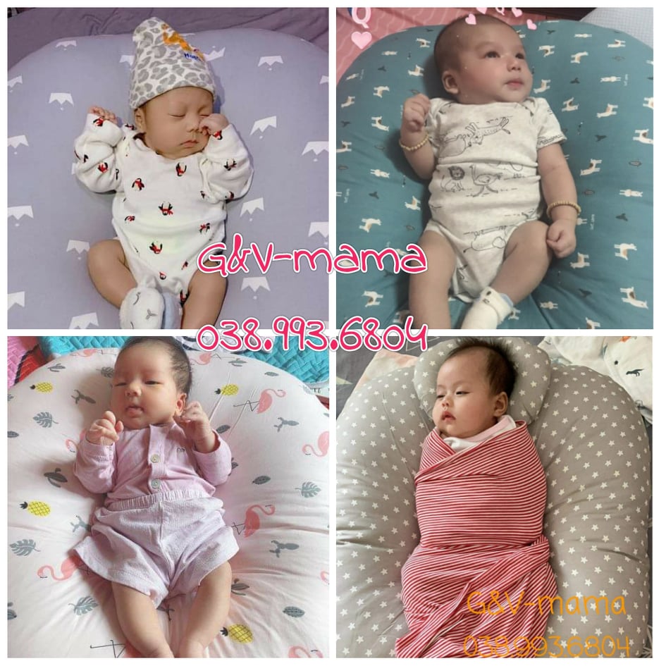 Bé yêu nằm ngủ, nằm chơi trên gối chống trào